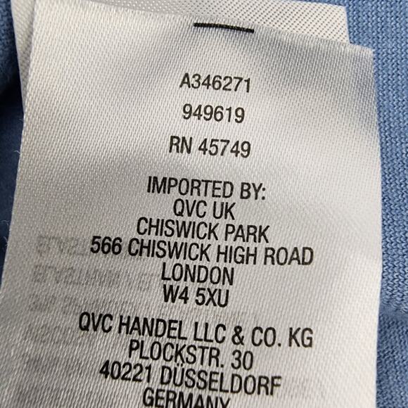 Denim & Co. Active Women Velour Pullover Sweatshirt Rib Trim Blue Medium A346271 - Picture 10 of 10